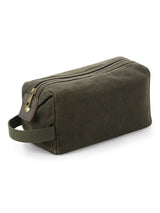 SODA - Heritage Waxed Canvas wash bag - military green