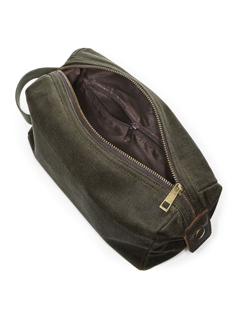 SODA - Heritage Waxed Canvas wash bag - military green