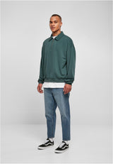 Urban Classic - Felpa 80's Shirt Collar Crew - bottlegreen