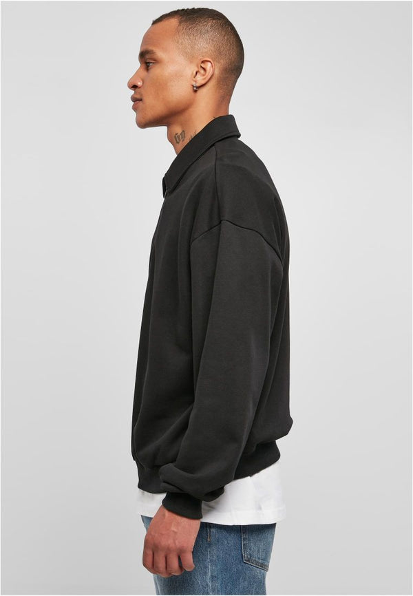 Urban Classic - 80's Shirt Collar Crew Sweatshirt - black