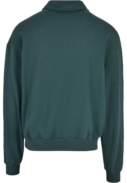 Urban Classic - 80's Shirt Collar Crew Sweatshirt - bottlegreen