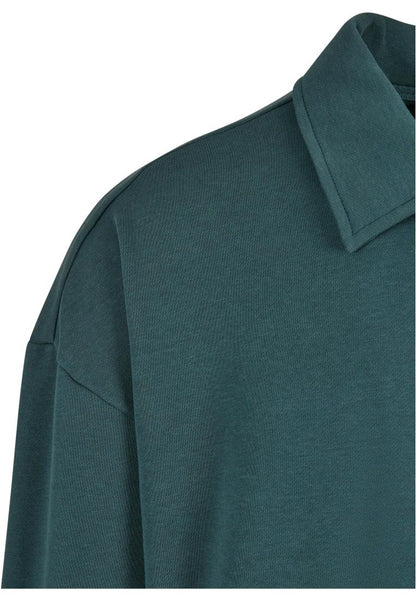 Urban Classic - 80's Shirt Collar Crew Sweatshirt - bottlegreen