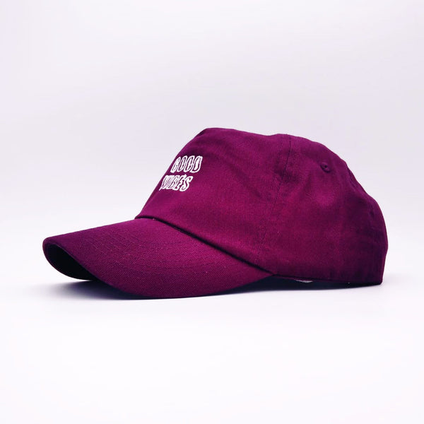 Soda Studio Good Vibes Baseball Cap - Wine/white 