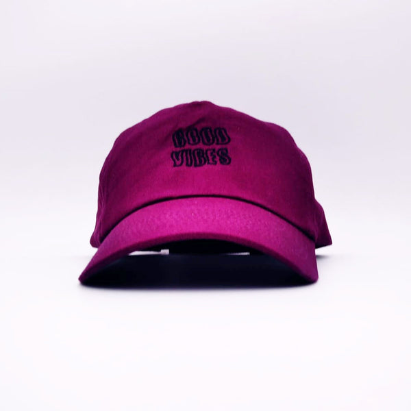 Soda Studio Good Vibes Baseball Cap - Wine/black 