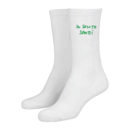 SODA STUDIO - Sponge sock embroidered with the usual bang - Green