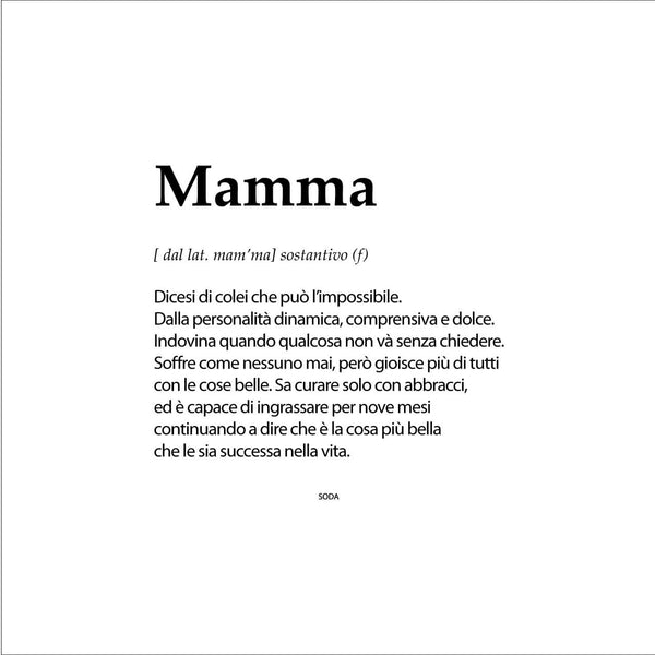 SODA - Cuscino Festa della MAMMA - definizione mamma nero