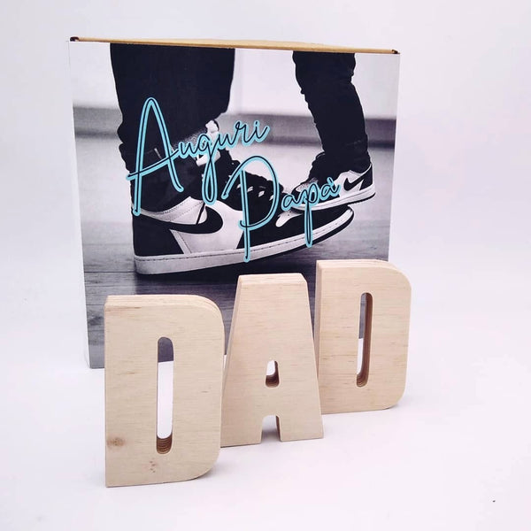 SODAFesta del Papà kit Lettere 3D in legno naturale D.A.D.