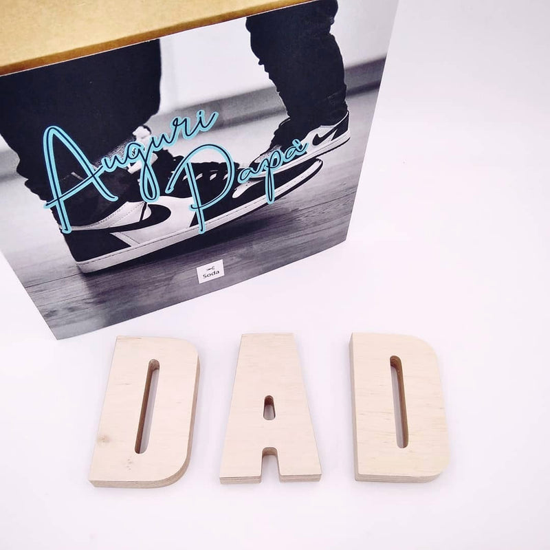 SODAFather's Day kit 3D letters in natural wood DAD