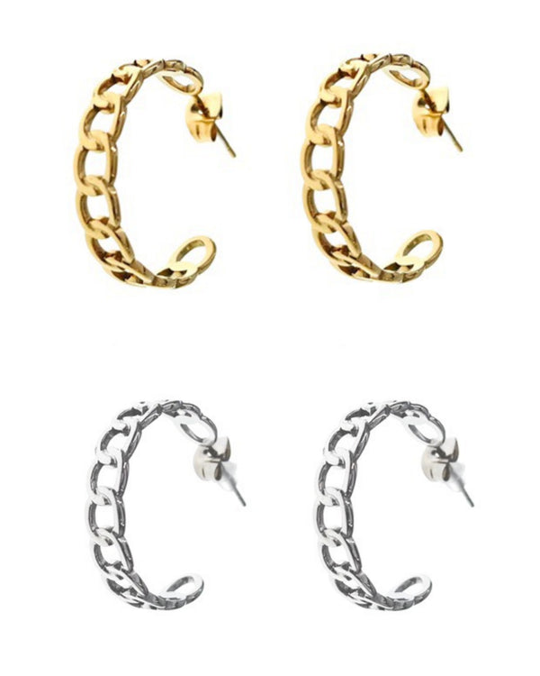 SODABIJOUX - Steel earrings - chain